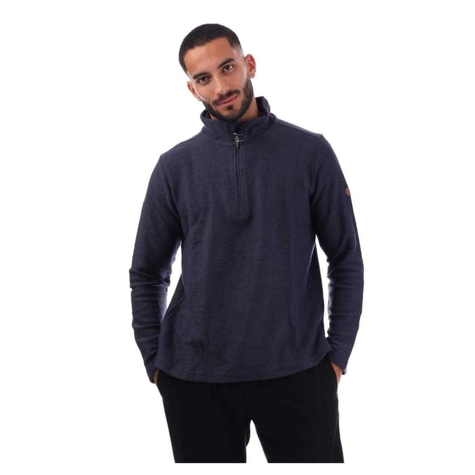Trespass Heren Textured Knit Half Zip Fleece Top (Marine)