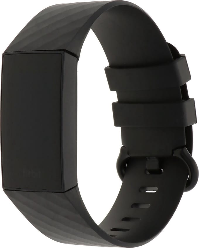 New Age Devi - Bandje geschikt voor Fitbit Charge 3 sport wafel band - zwart - ML