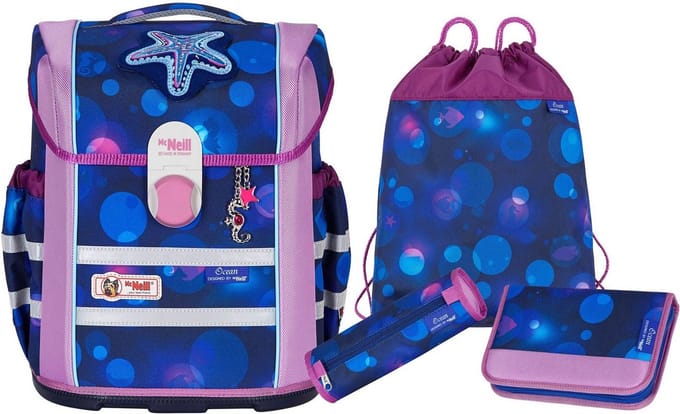 McNeill Schooltas Ergo Mac Set 4-delig Ocean Blauw Veelkleurig
