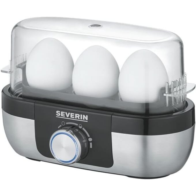 Severin EK 3163 Eierkoker – 3 Eieren – RVS – Kooktijdregeling – Geluidssignaal