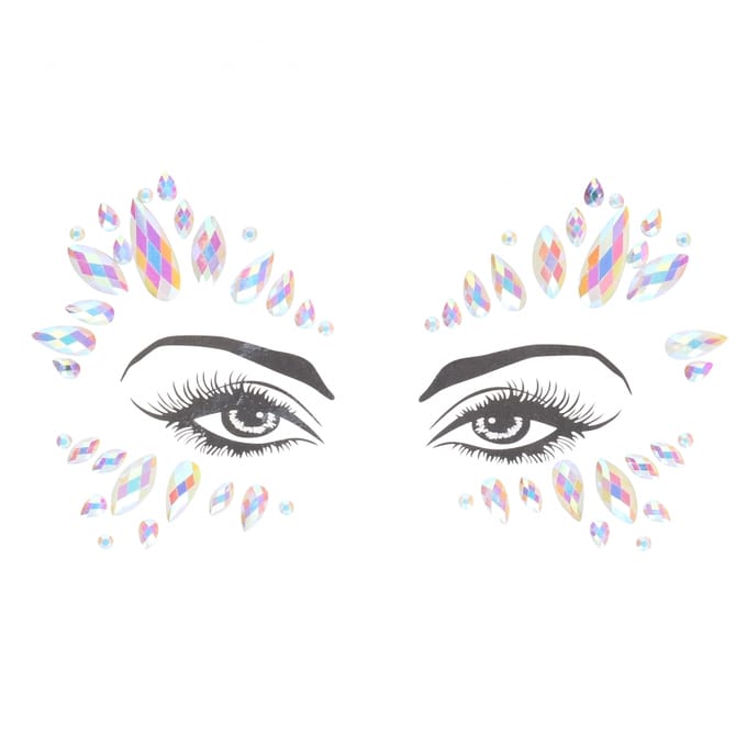 Shots - Ouch! OU850GLO - Body Jewelry Stickers - Face - Glow in the Dark - Opal