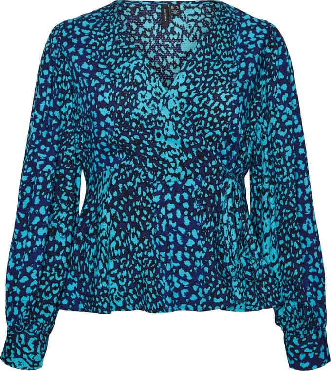 VERO MODA VMKITTIE MDOT LS WRAP TOP WVN CUR Dames Top - Maat 50