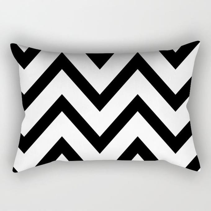 Housse de coussin longue géométrique noir et blanc simple moderne Housse de coussin de canapé 30X50 without pillow core