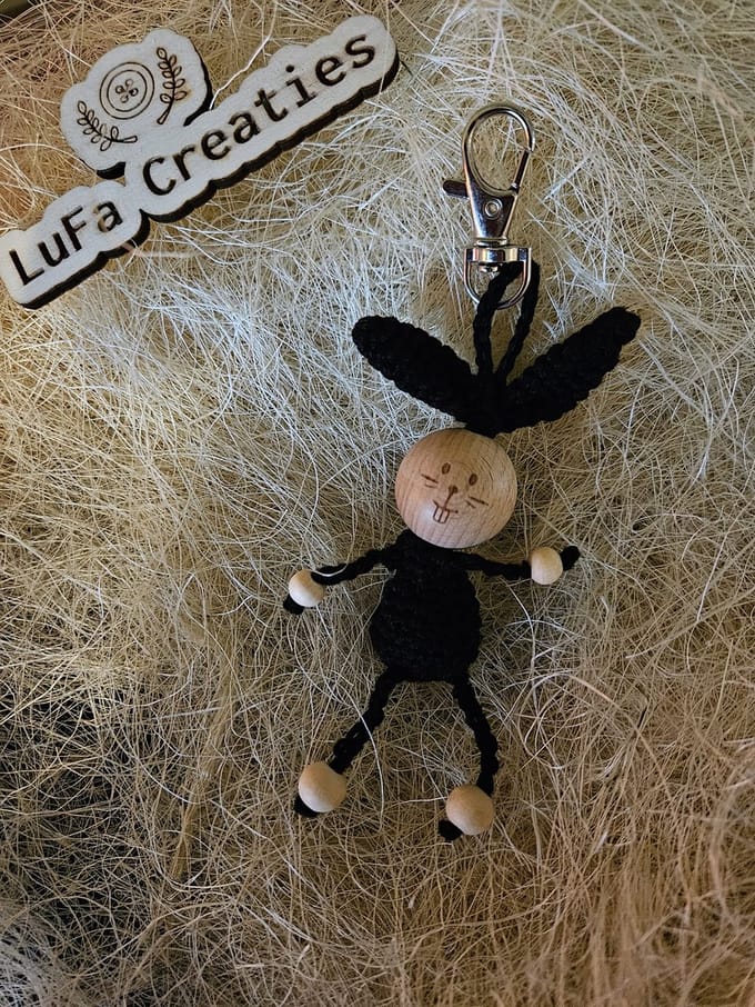 Sleutelhanger Paashanger bungelbenen zwart