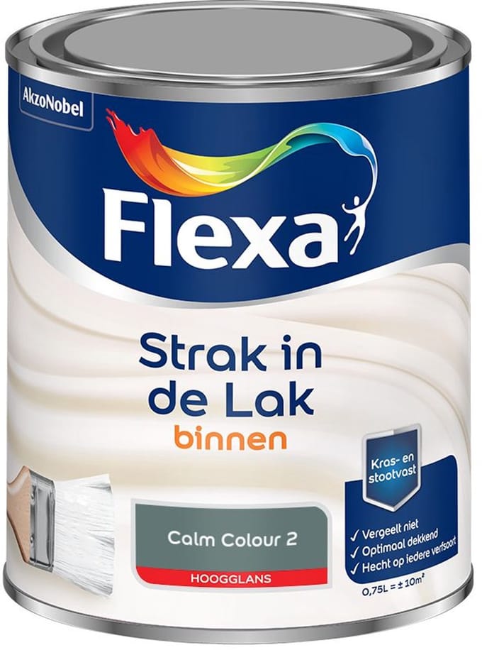 Flexa - Strak In De Lak Binnenlak Hoogglans - Calm Colour 2 - Mengverf - 750 Ml