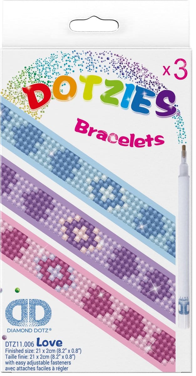 DIAMOND DOTZ Dotzies Love Armbandjes - Diamond Painting - 804 Dotz - 21x2 cm