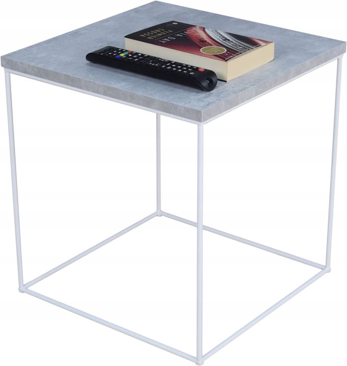 FutuStal Stijlvol - Draden Salontafel - Bovenblad Licht Beton - Wit Mat - Metaal