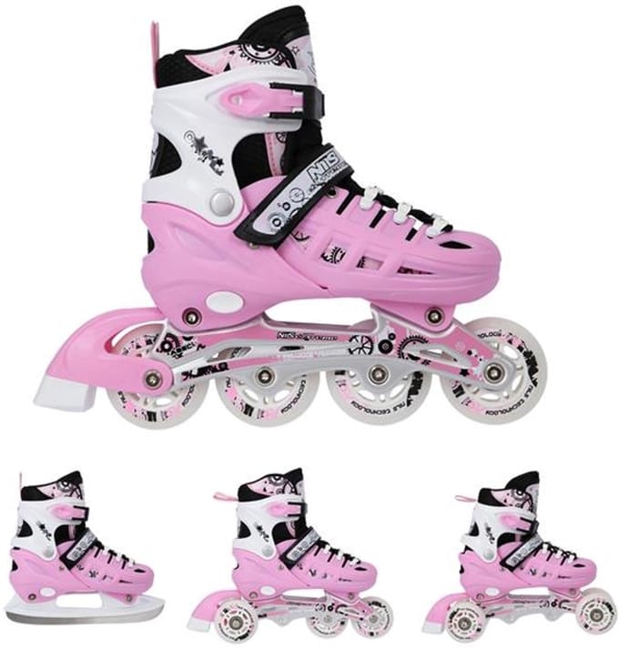Nils Extreme NH10905 - 4-in-1 Roze Skate - Verstelbaar - ABEC 7 - Hardshell