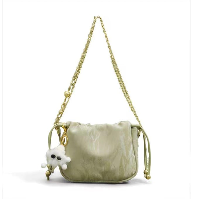 Dames Zomer Ketting Crossbody Tas Bucket Bag beige