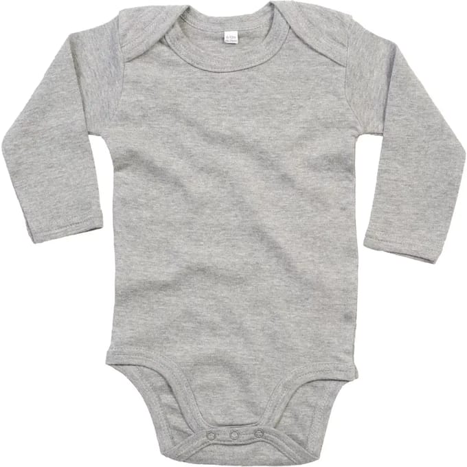 Babybugz | Baby long Sleeve Bodysuit | Heather Grey Melange | 3 - 6 Maanden