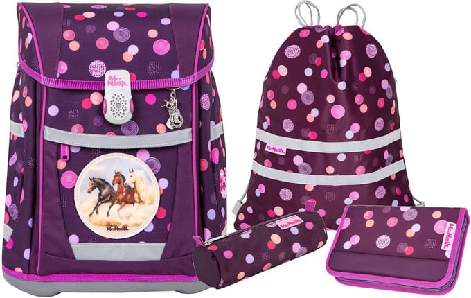 McNeill Schooltas Tenero Schoolbag Set 5-delig Ruby (rood)paars
