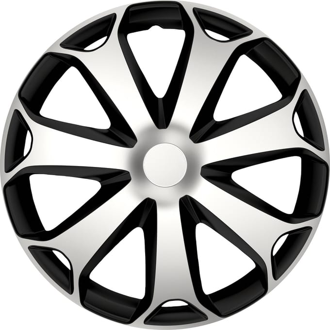 Carpoint Wieldoppenset Mega 14 Inch Zwart/zilver 4 Stuks