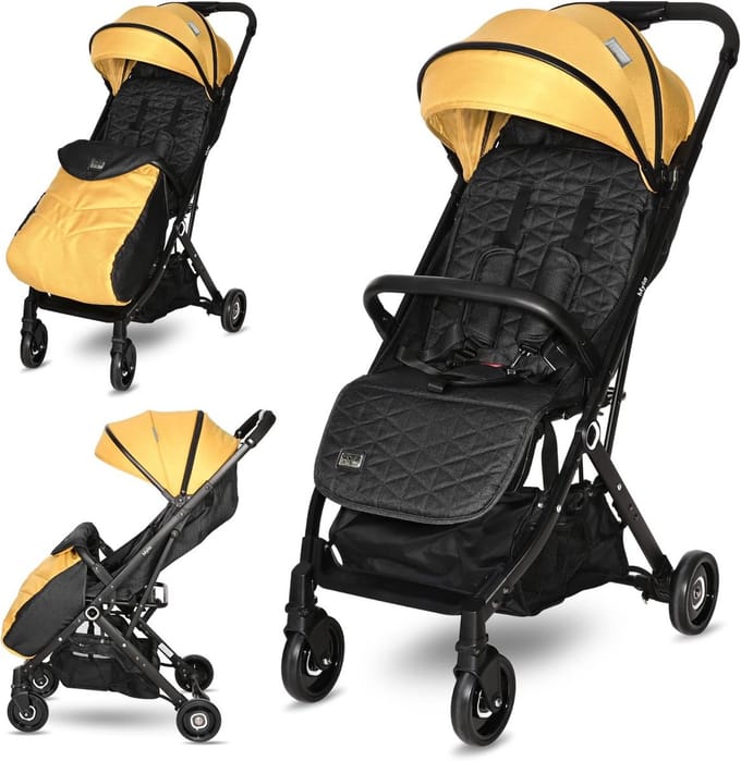 Compacte Inklapbare Kinderwagen - Lichtgewicht Buggy tot 15 kg, Perfect voor Vliegreizen, Geel