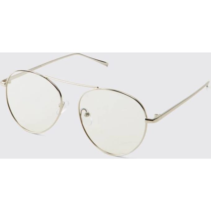 Clear Frame Grandad Glasses Sunglasses | Gold