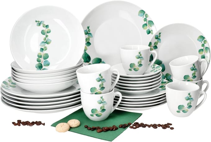 MamboCat MamboCat 30delig combinatieservies eucalyptus porselein 6pers