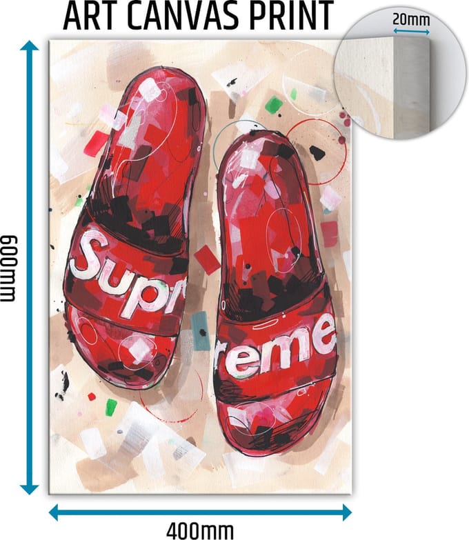 Flipflops canvas schilderij 40x60 cm