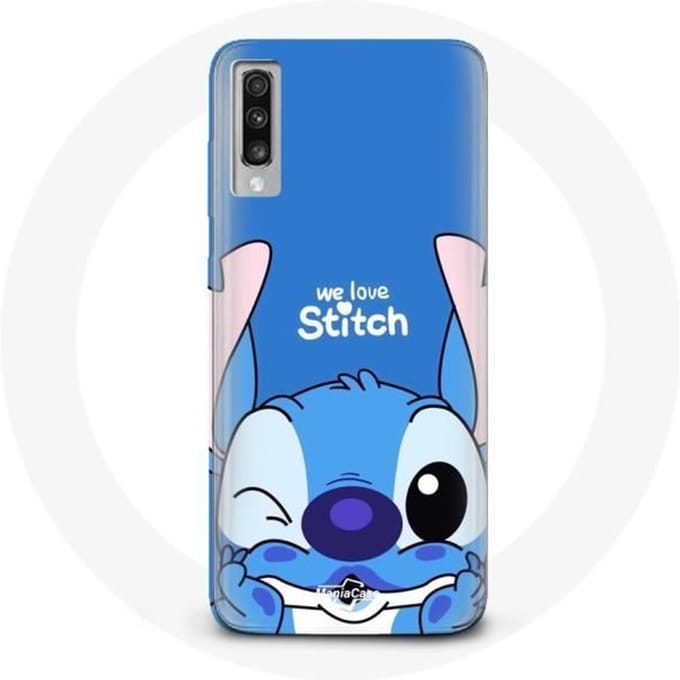 Coque - Samsung - Galaxy A70 - Stitch mignon - Souple - Protection enfant blauw