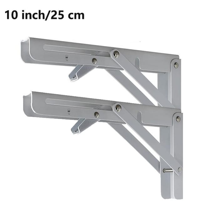 Zware Opvouwbare Plankdragers Wandmontage Voor Werkbank Tafel Met Schroeven 8 Inches wit