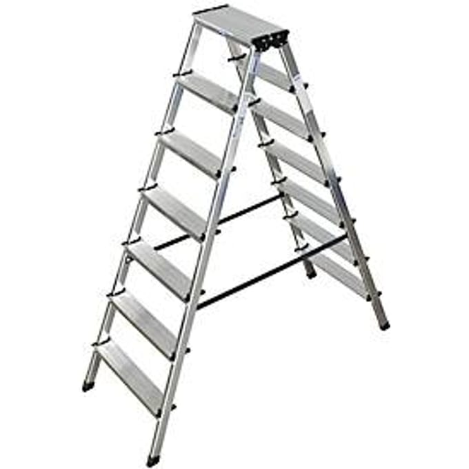 Dubbele trapladder van aluminium, 2 x 7 treden