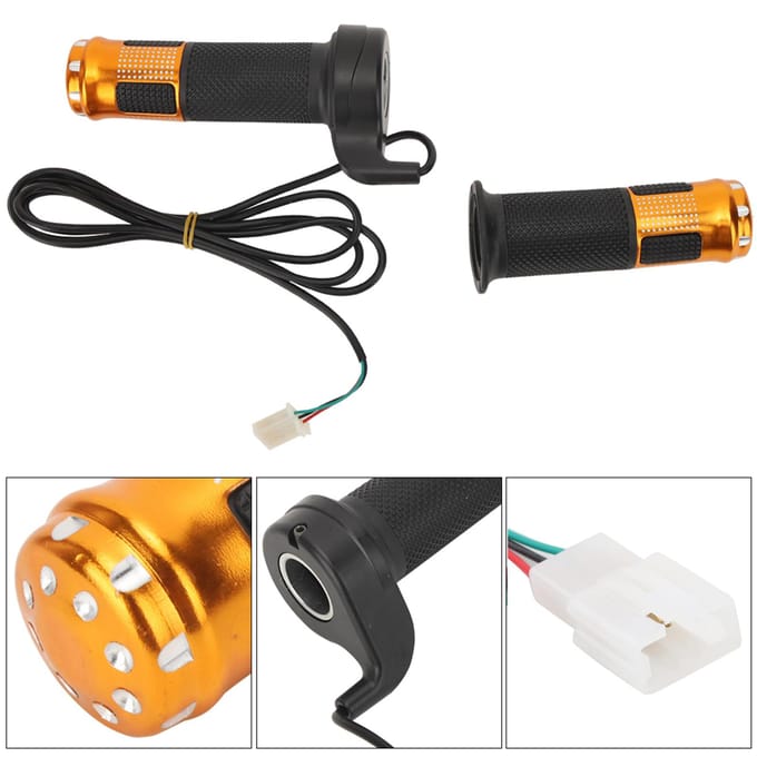 1 Paar Universele Elektrische Scooter Draaihandvat Grip Gashendel Links Rechts Vervanging 1.45M Kabel black