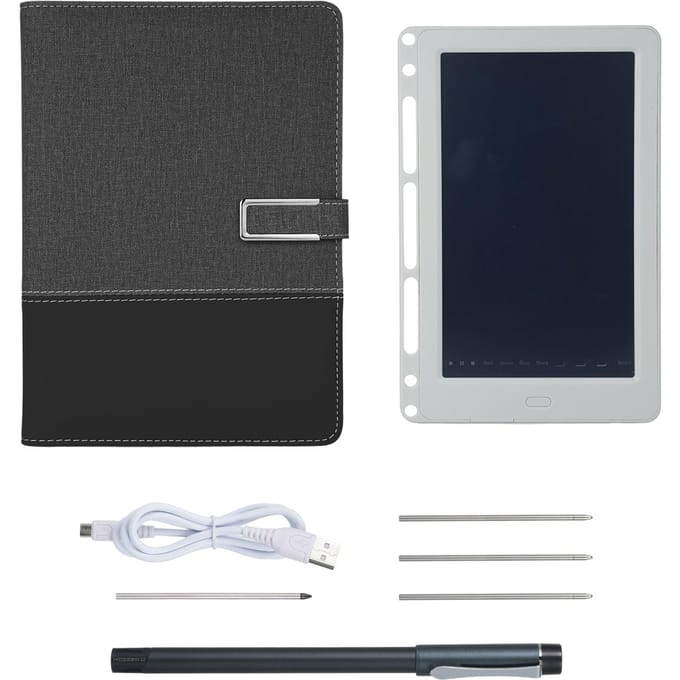 Stylo intelligent + carnet de notes en cuir A5 ligné + agenda + tableau d'écriture Synchronisation en temps réel pour la numérisation noir