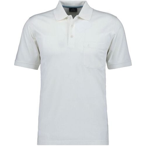 Ragman Softknit Poloshirt Breast Pocket Pima Cotton Mix Ecru / male