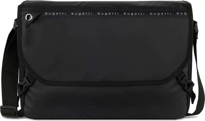 bugatti Schoudertas Laptoptas met laptopvak Blanc DeLight Messenger Bag Black Zwart