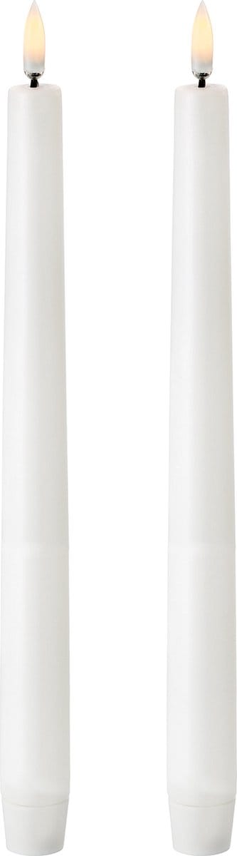 Diner kaarsen Uyuni Led Tafelkaars Wit- 25CM - Set van 2 - 2 stuks