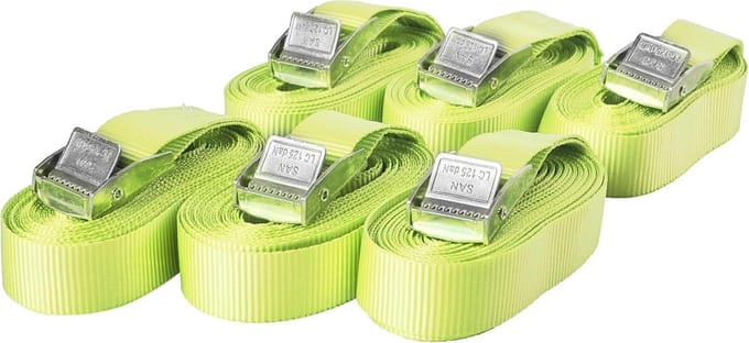 Set van 6 Spanbanden met Klemsluiting 5 Meter 250 kg Zware Bevestiging Straps