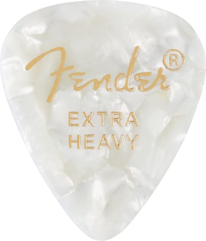 Fender 1980351605 351 Vorm Premium Picks Extra Zwaar Witte Moto Celuloid 12-Pack