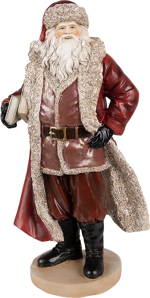 Clayre & Eef Beeld Kerstman 33 cm Rood Polyresin