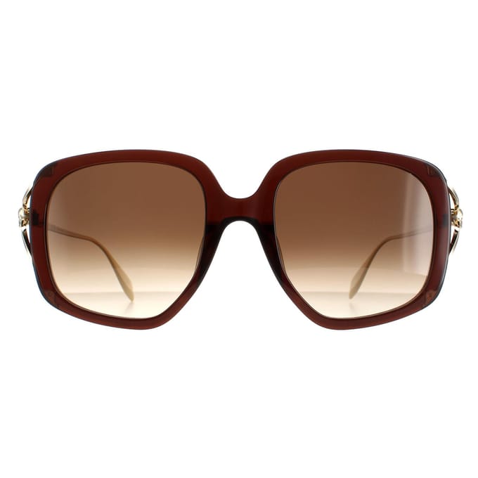 Alexander McQueen Square Dames Bruin Gold Bruin Gradient AM0374S