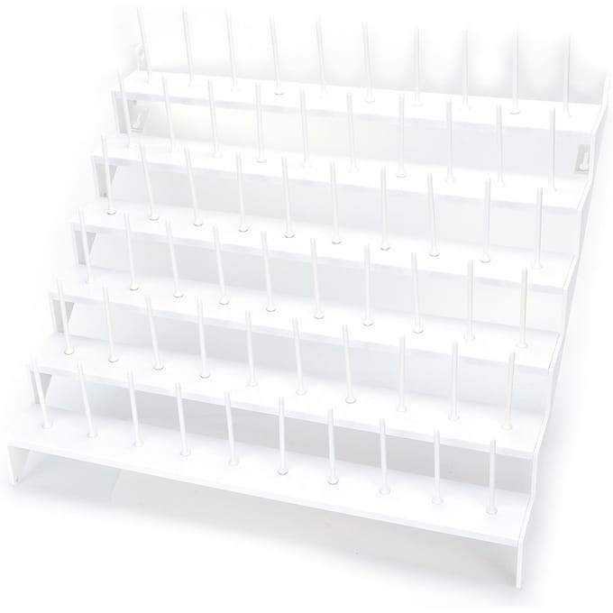Plastic Garenrek Tafel Naaiaccessoire met 60 Spoelen voor Overlockmachine white