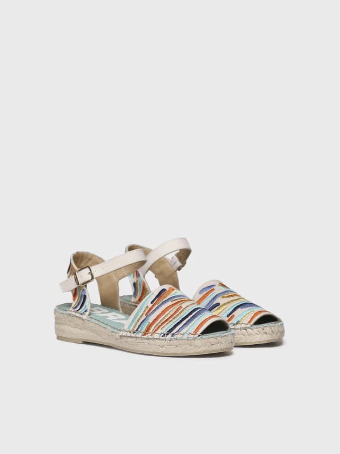 Geborduurde espadrilles voor dames met verstelbare enkelband | GARBET
