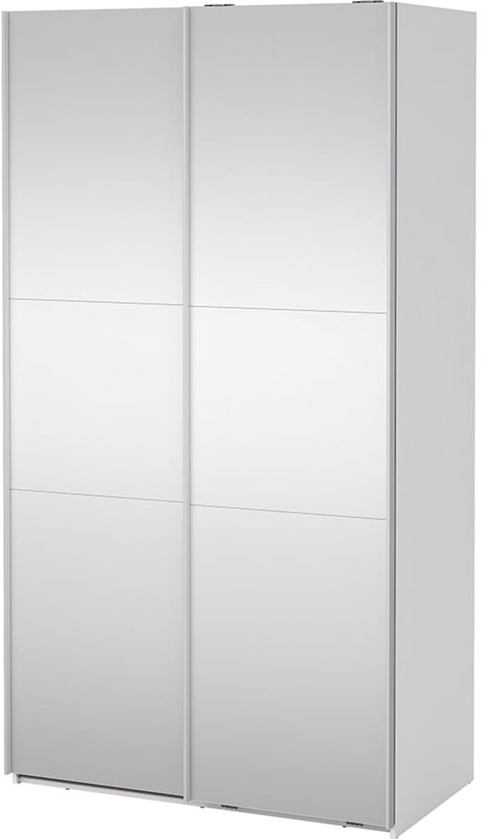 Como schuifdeurkast 2 deuren met spiegel 120x220cm wit.