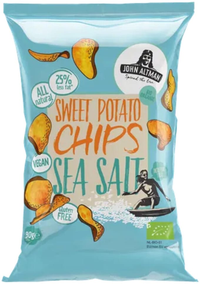 John Altman Zoete Aardappel Chips Zeezout - 90 gr