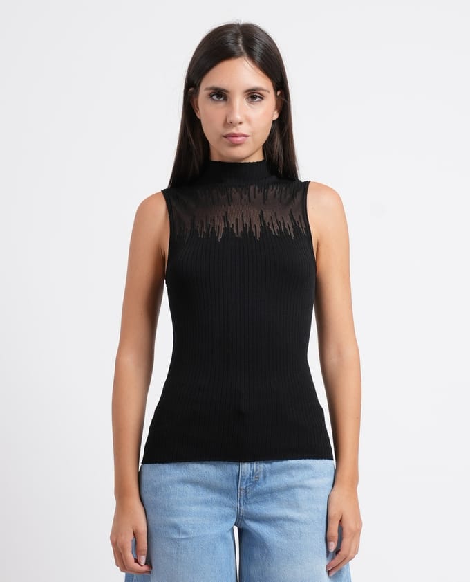 Slim Fit top met mock neck model 'Sieffy'