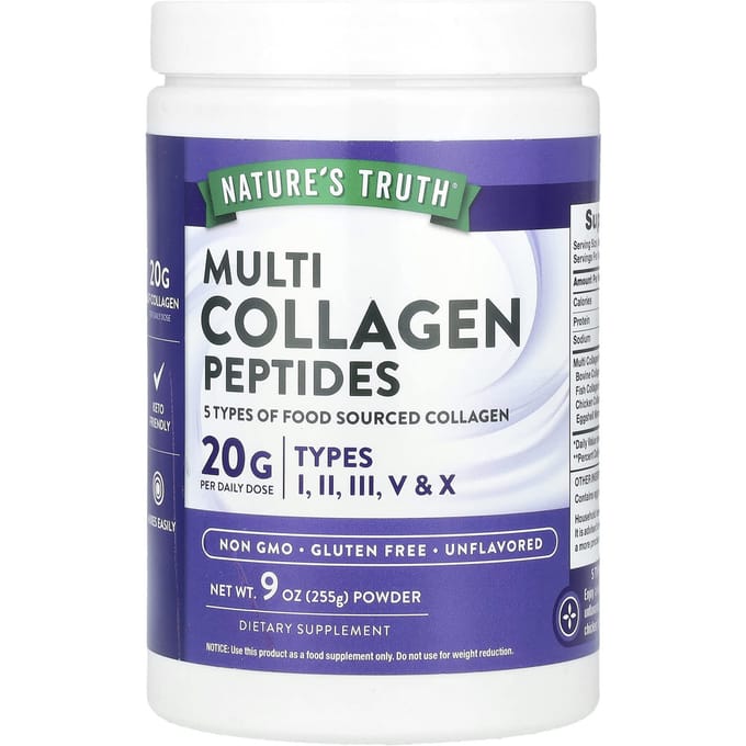 Nature's Truth Multi Collagen Peptide Poeder, Neutraal, 255 gram (255 gr)