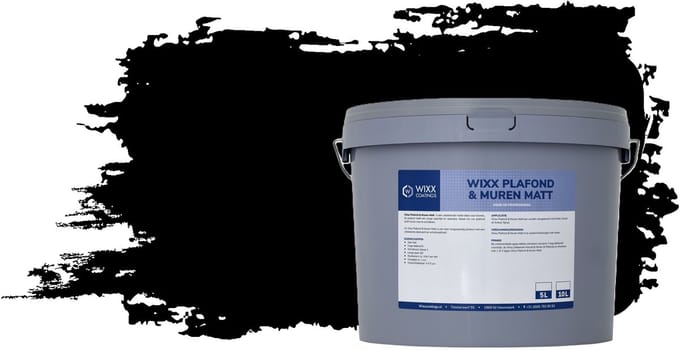 Wixx Plafond & Muren Matt - 10L - RAL 9005 Zwart