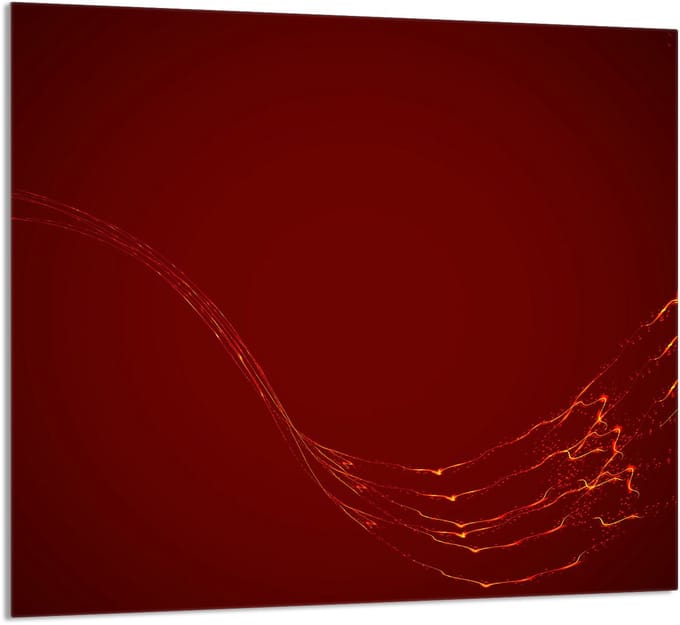 TMK ArtDeko Serie - Glazen Keukenpaneel - 65x60 cm - Rood