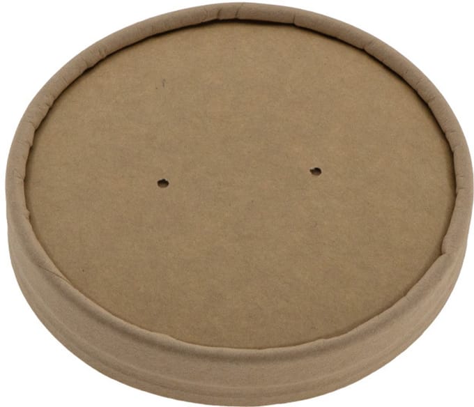 Deksel karton Kraft voor Soepbekers Ø96mm - 500 st/ds.