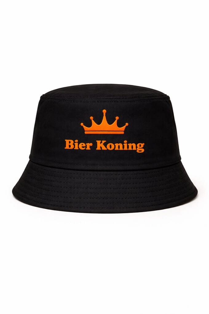 Buckethat - Zwart - Bier Koning - One Size