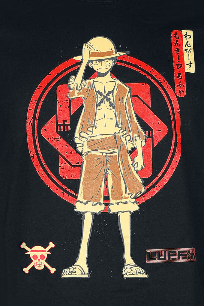 One Piece - Anime T-shirt - Monkey D. Luffy - XL - voor Mannen - zwart