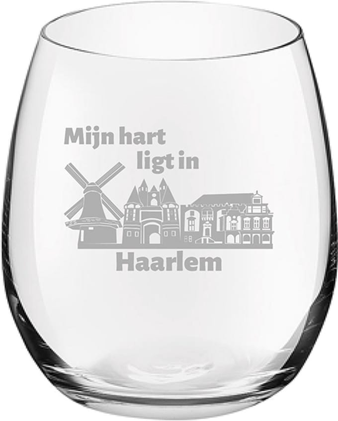 Gegraveerde Drinkglas 39cl Haarlem