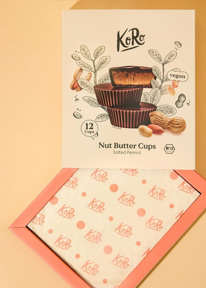 KoRo | Cadeaubox bio vegan nut butter cups salted peanut 12 x 13 g