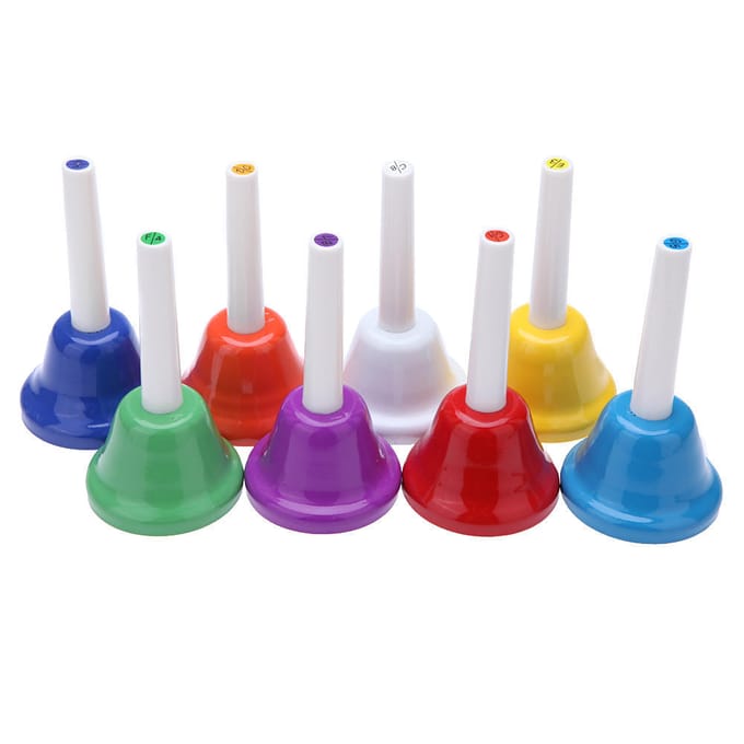 Handbel Handbel 8-Noten Metaal Kleurrijk Kind Kinderen Muziekspeelgoed Slaginstrument yellow