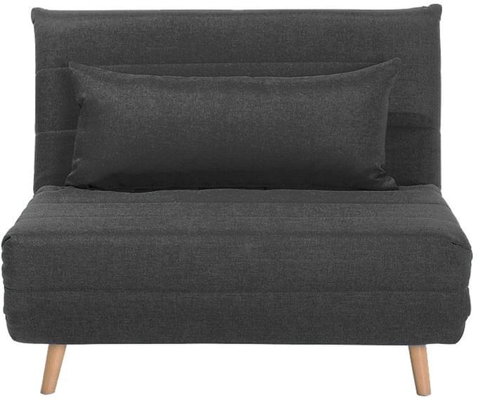 SETTEN - Slaapbank 1-zit - Donkergrijs - Polyester