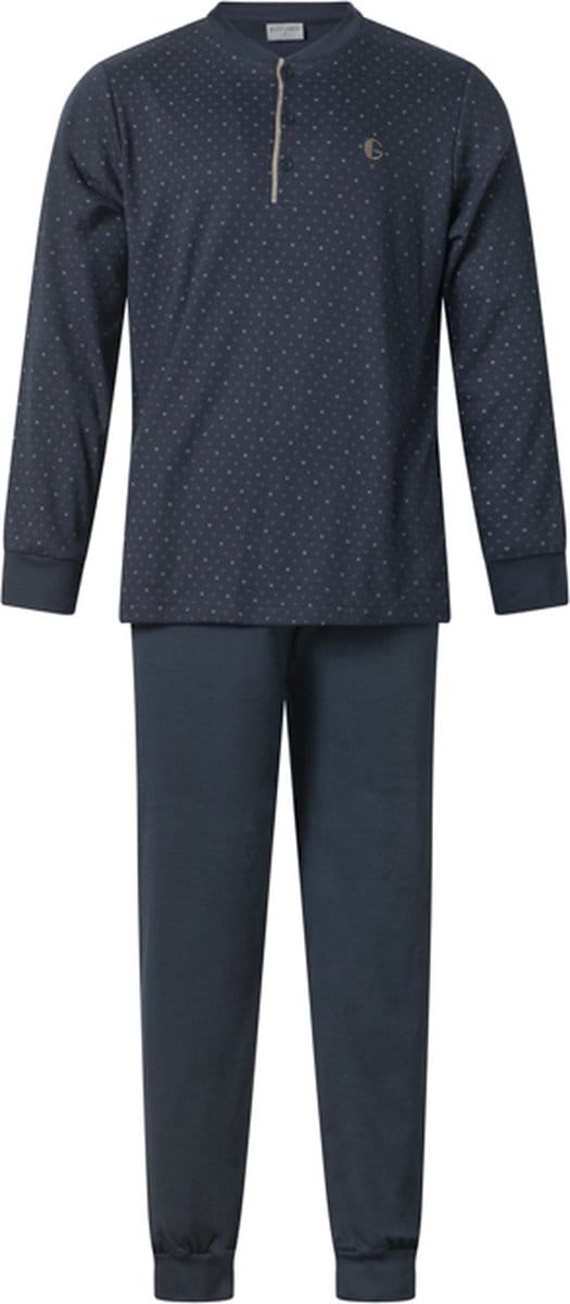 Gentlemen - aangeruwde heren pyjama 114276 - extra dik - knoophals - maat L