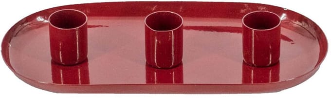 Kaarsenstandaard ovaal maroon