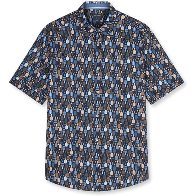OLYMP Casual Overhemd, Regular Fit, Kent, Marineblauw